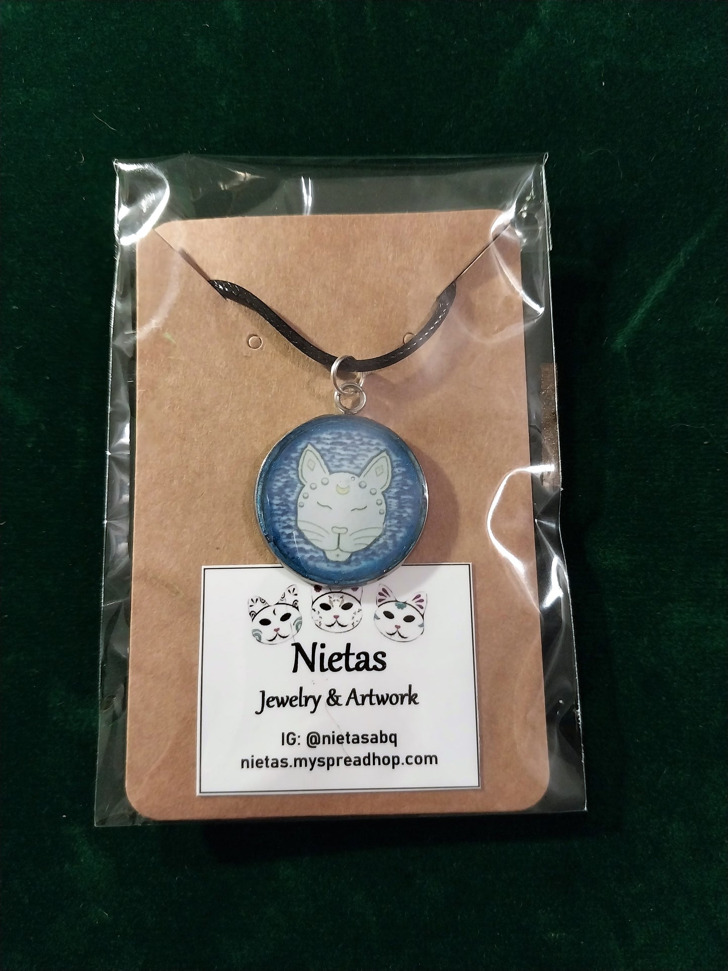 Sleeping Moon Cat Necklace