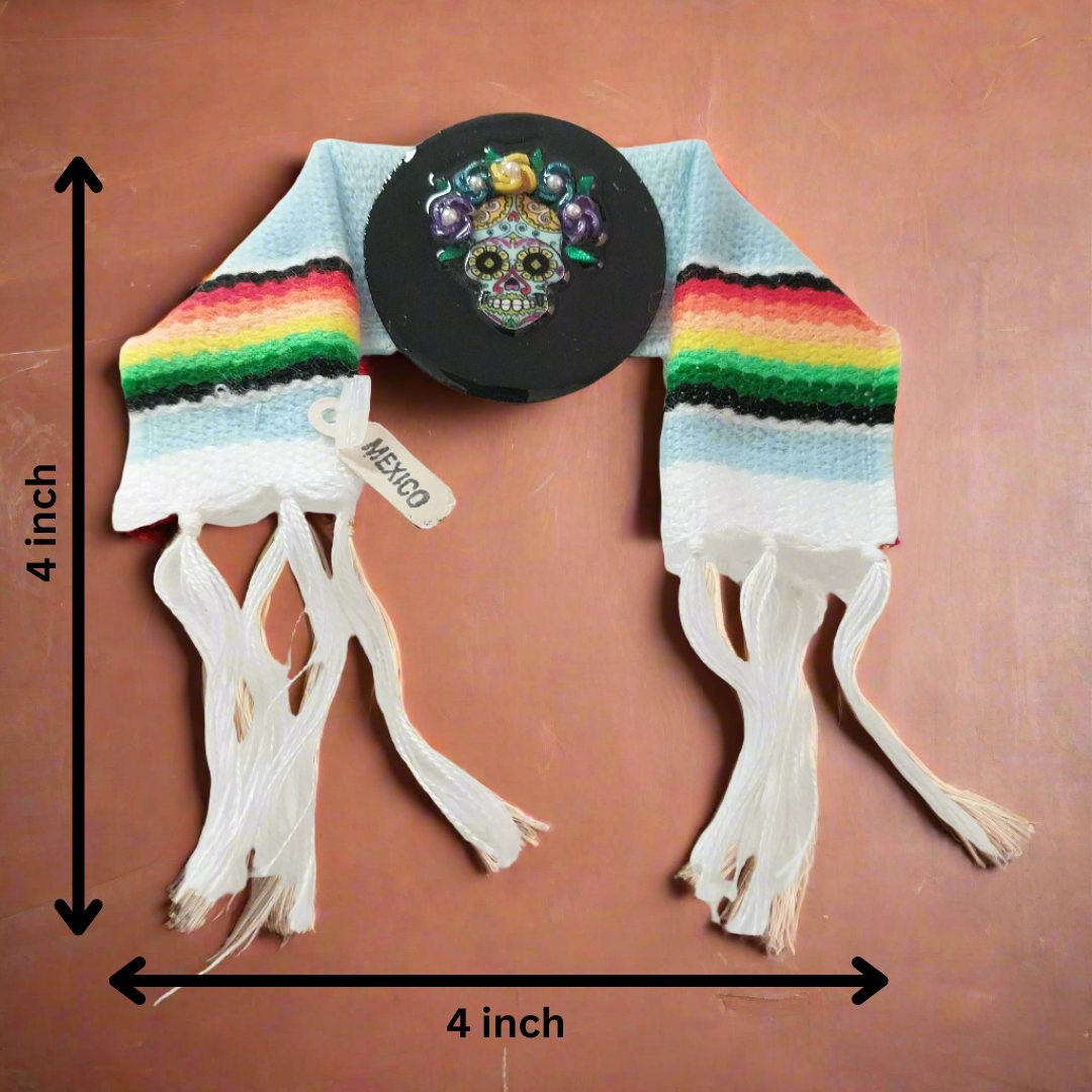 Handmade Sugar Skull With Serape Magnets In Multiple Styles