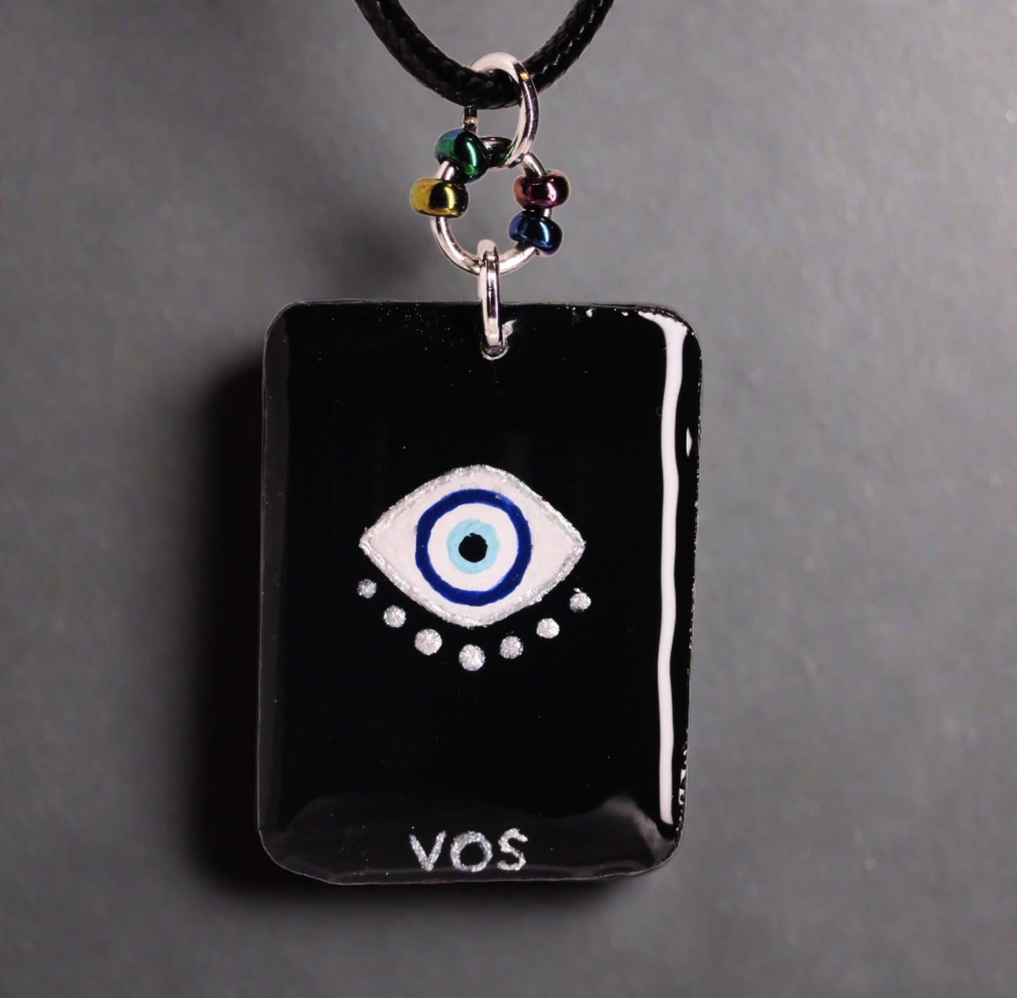 Hand-painted Lovers Tarot Card Necklace