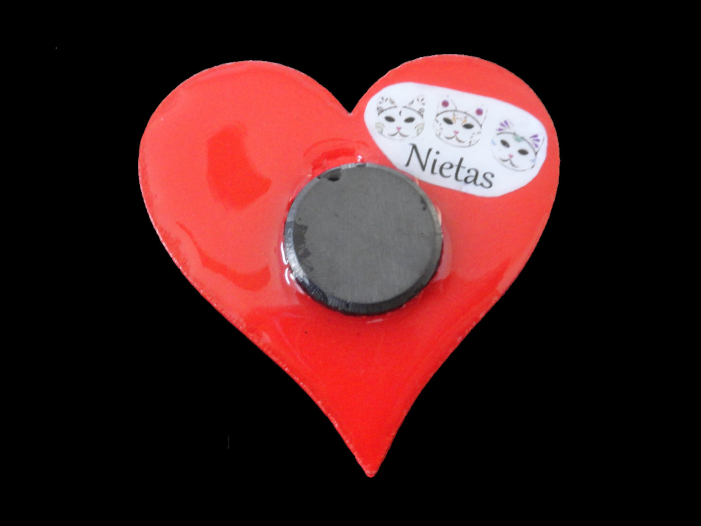 Hand-painted Wood and Resin Broken Heart Magnets In Multiple Colors