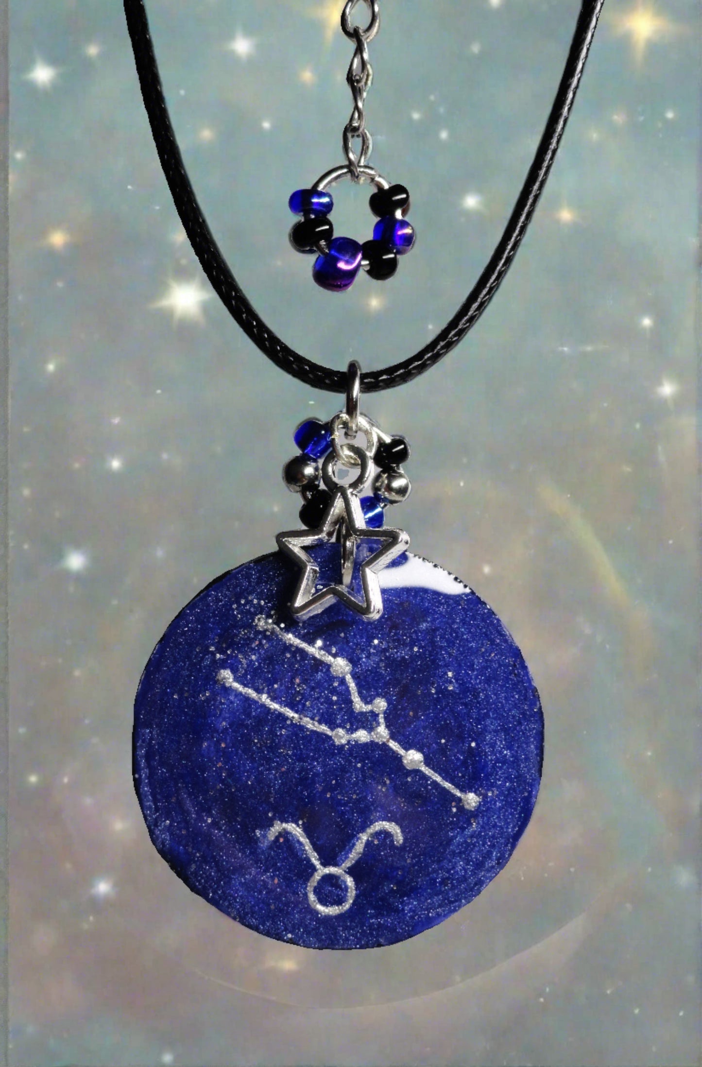 Hand-painted Taurus Astrological Star Necklace