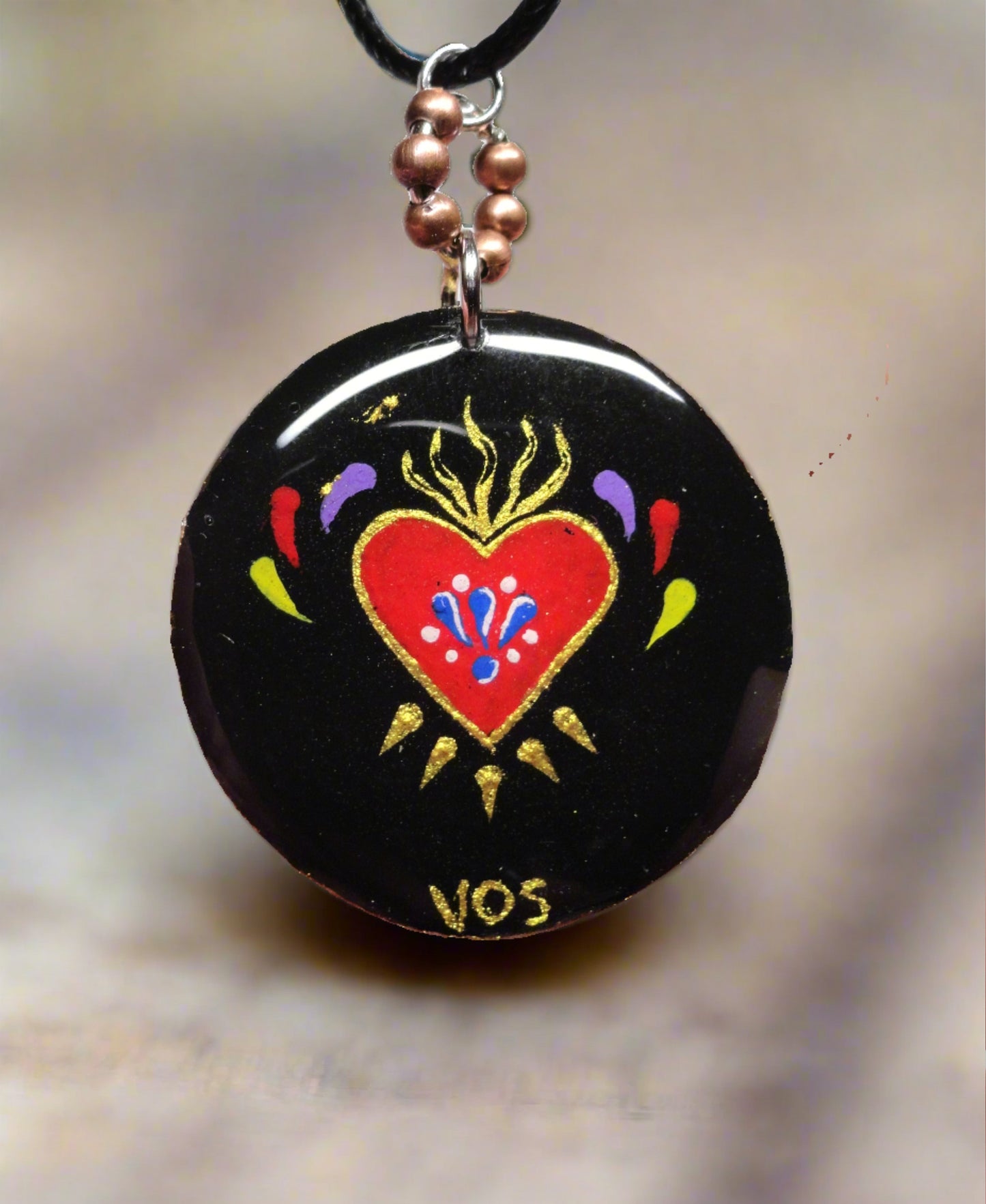 Hand-painted Mi Gente Milagros Necklace