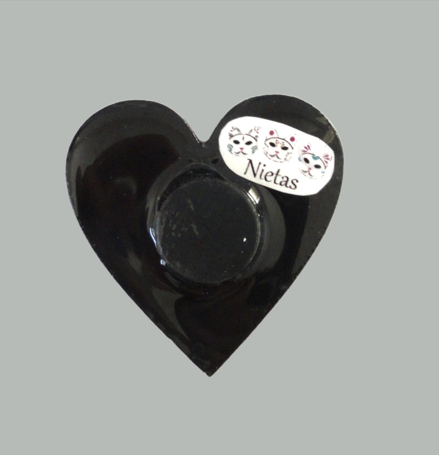 Hand-painted Wood and Resin Rainbow Heart Magnets