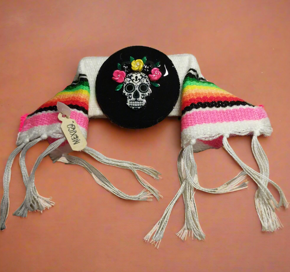 Handmade Sugar Skull With Serape Magnets In Multiple Styles