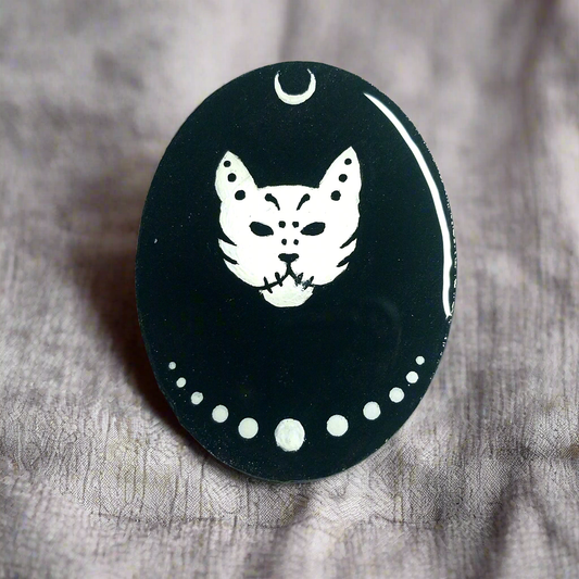 Muertos Skull Cat Brooch Pin