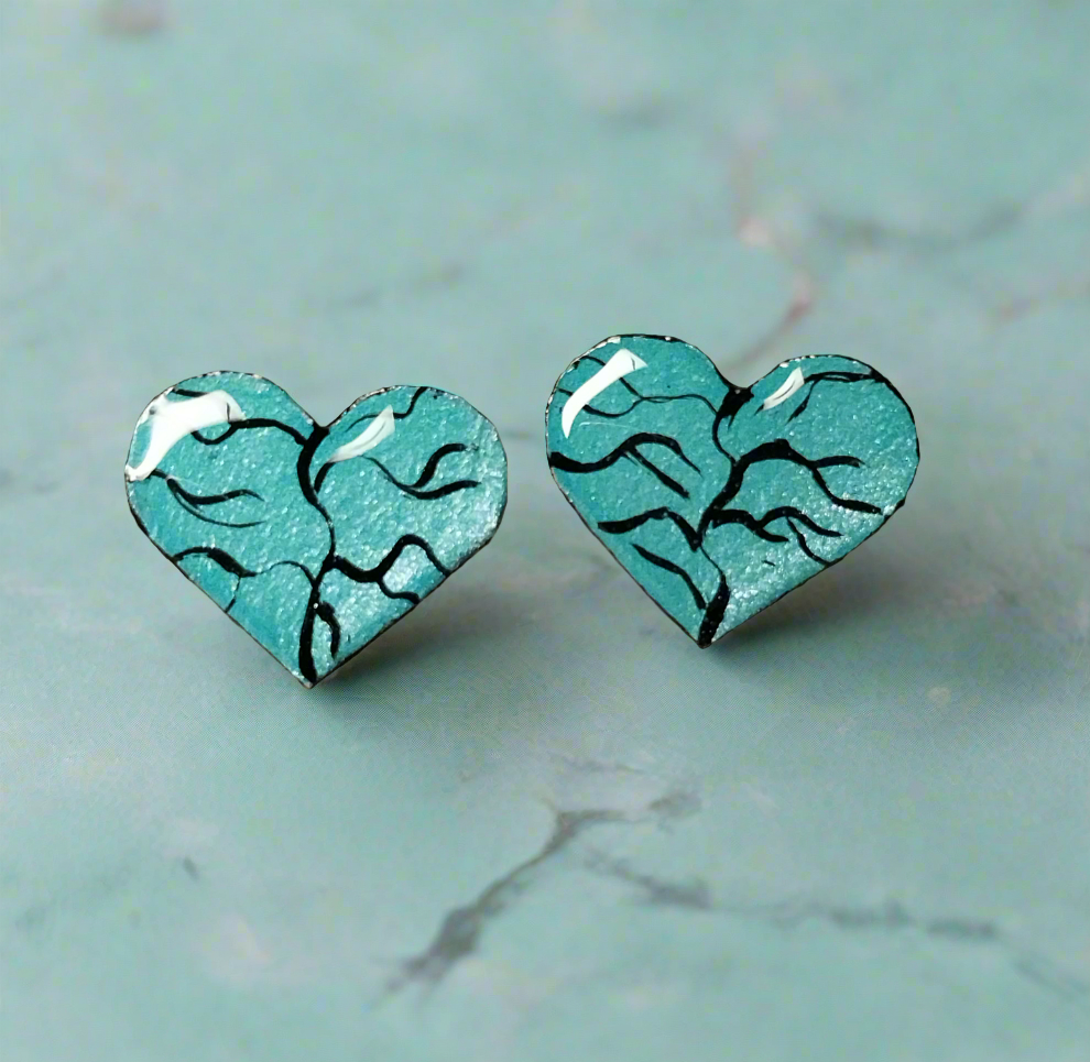 Broken Heart Stud Earrings