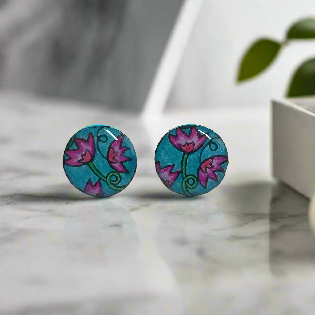 Handmade Floral Stud Earrings