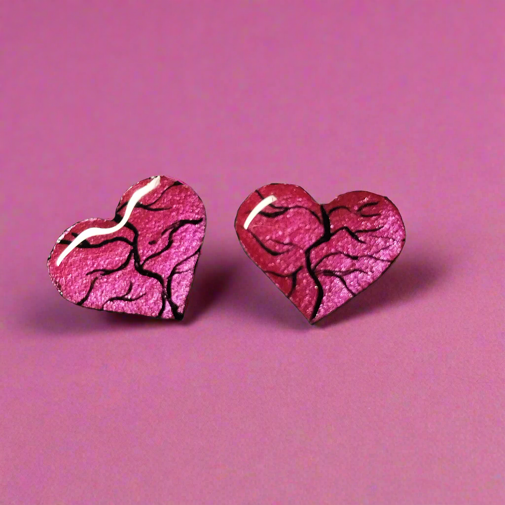 Broken Heart Stud Earrings