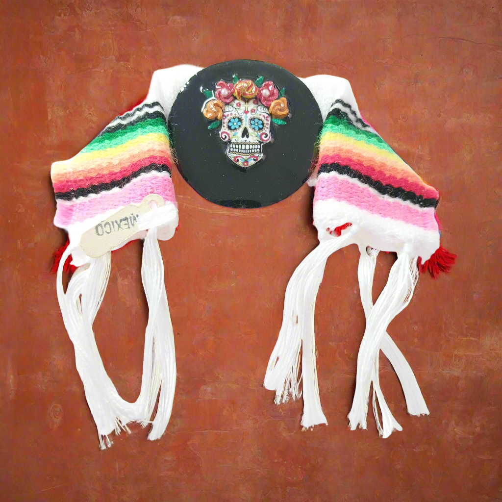 Handmade Sugar Skull With Serape Magnets In Multiple Styles