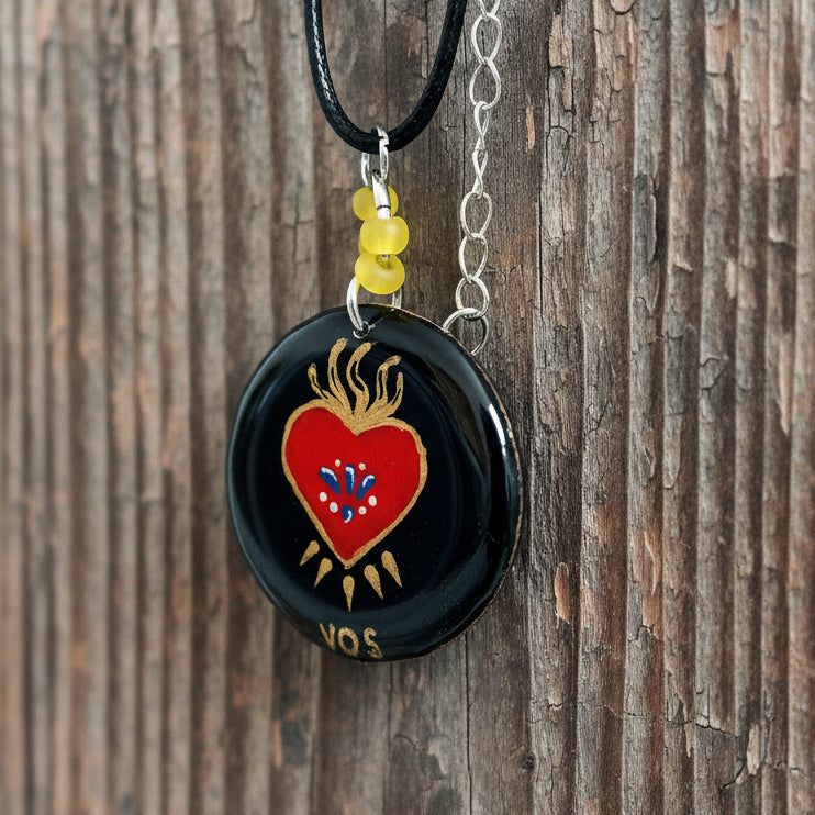 Hand-painted Mi Gente Milagros Necklace
