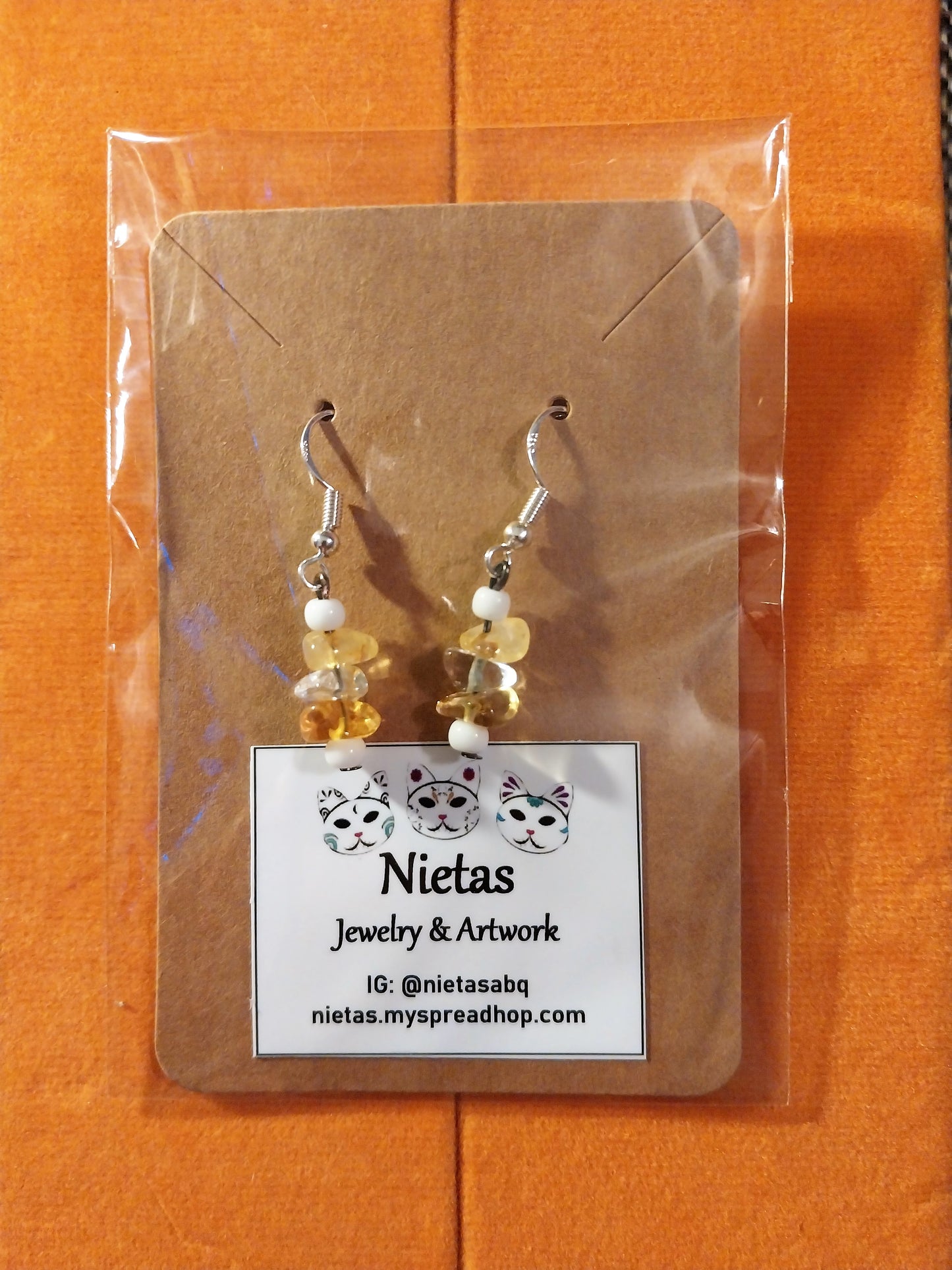 Citrine and Clear Quartz Earrings