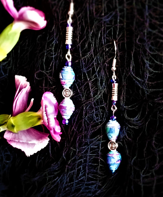 Colorful Handmade Paper Bead Earrings