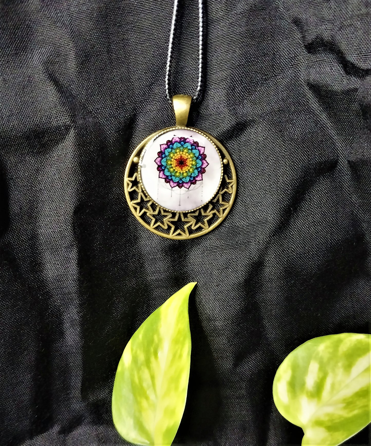 Intricate Rainbow Mandala Necklace