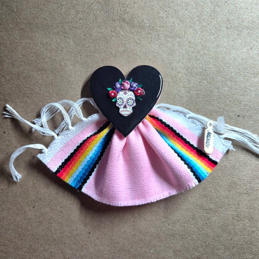 Maria Sugar Skull and Serape Brooch Pin