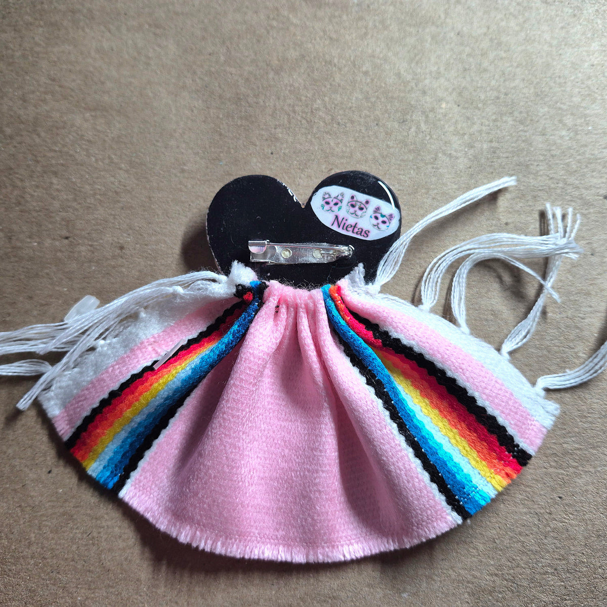 Maria Sugar Skull and Serape Brooch Pin