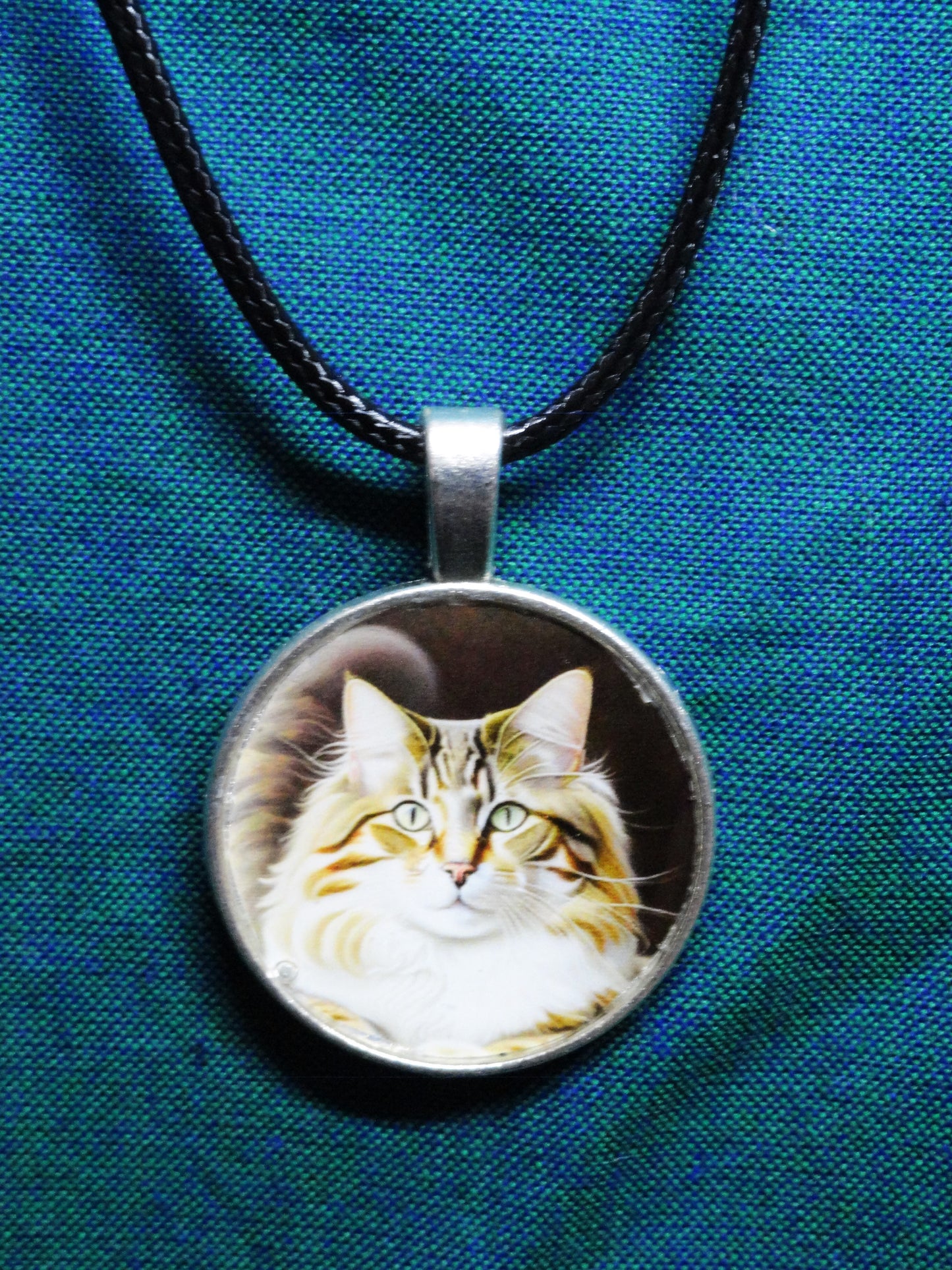 Oscar Rescue Cat Digital Art Necklace