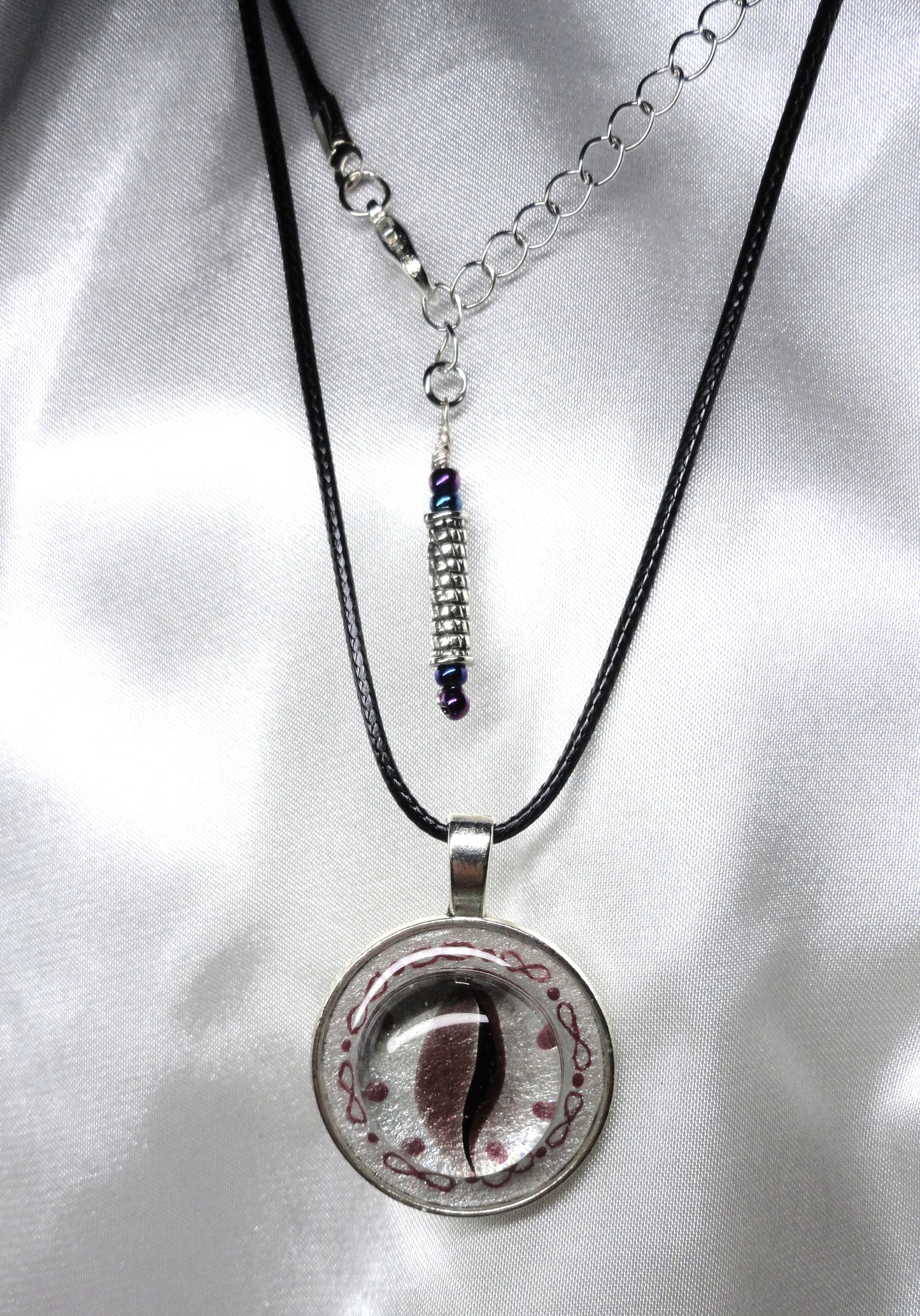 Hand-painted Open Eye Necklace, Infused with Selenite Crystal