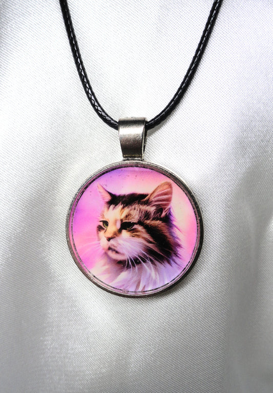 Lola Rescue Cat Digital Art Necklace