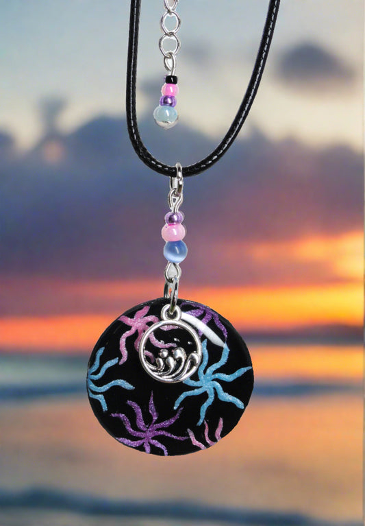 Hand-painted Beach Inspired Necklace