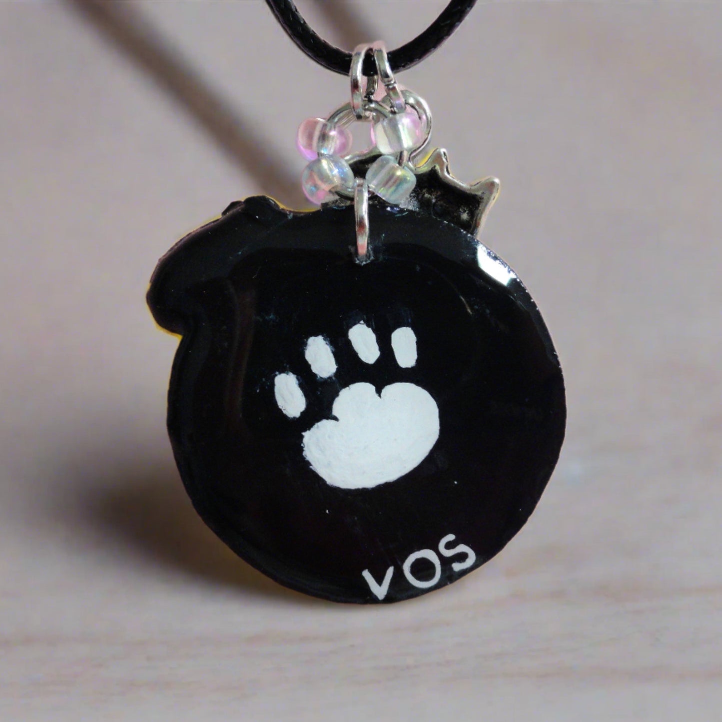 Hand-painted 3D Cat and Mouse Necklace