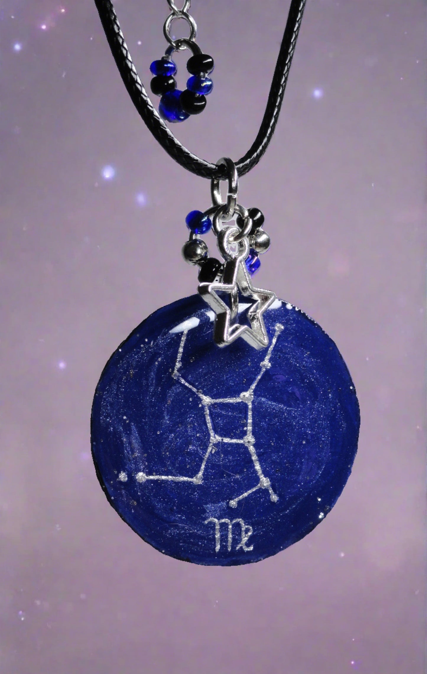 Hand-painted Virgo Astrological Star Necklace