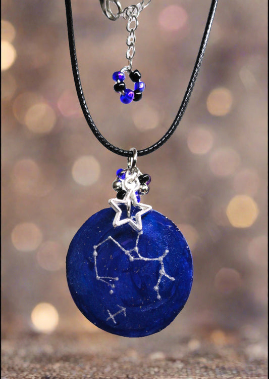 Hand-painted Sagittarius Astrological Star Necklace