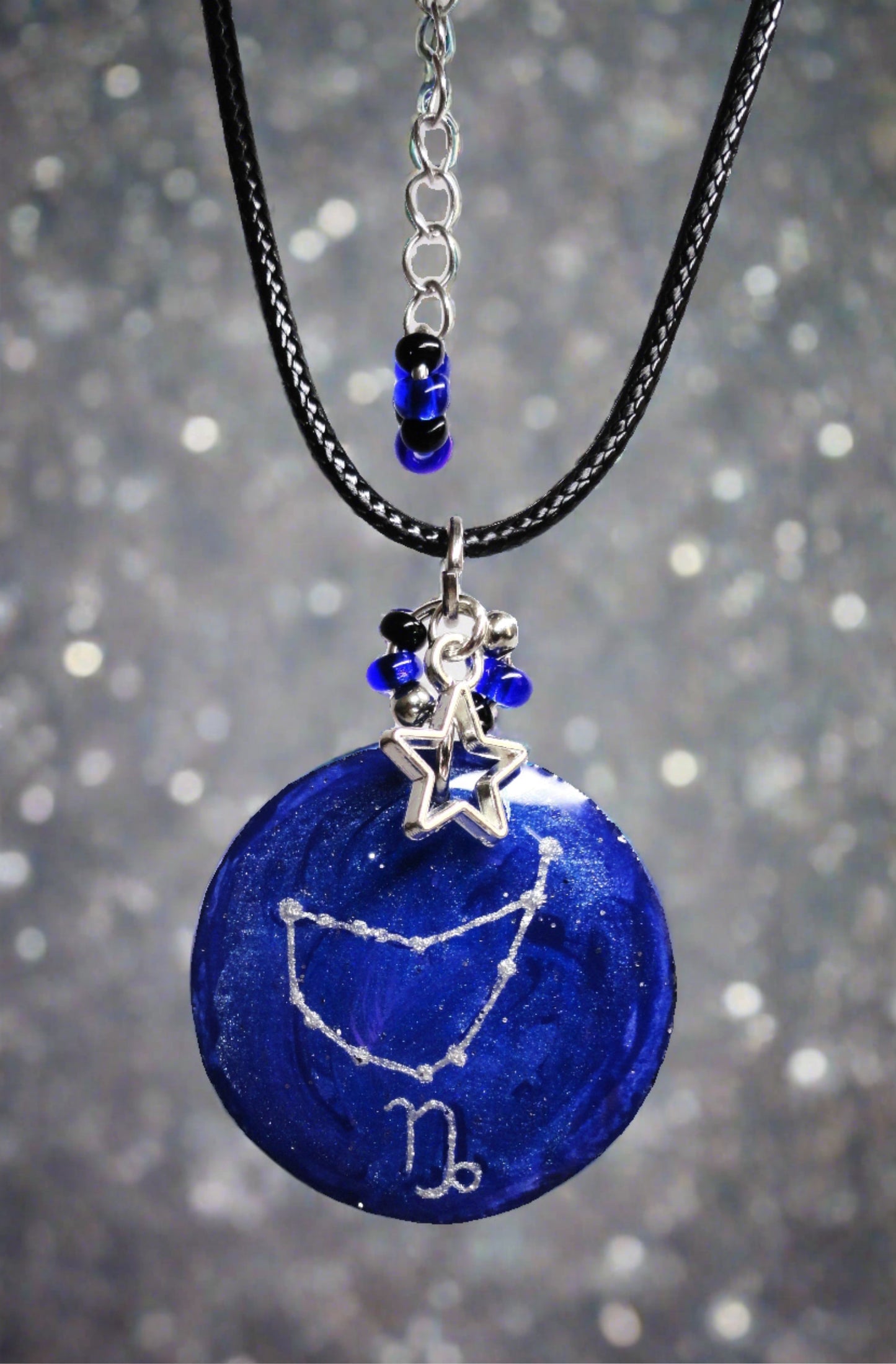 Hand-painted Capricorn Astrological Star Necklace