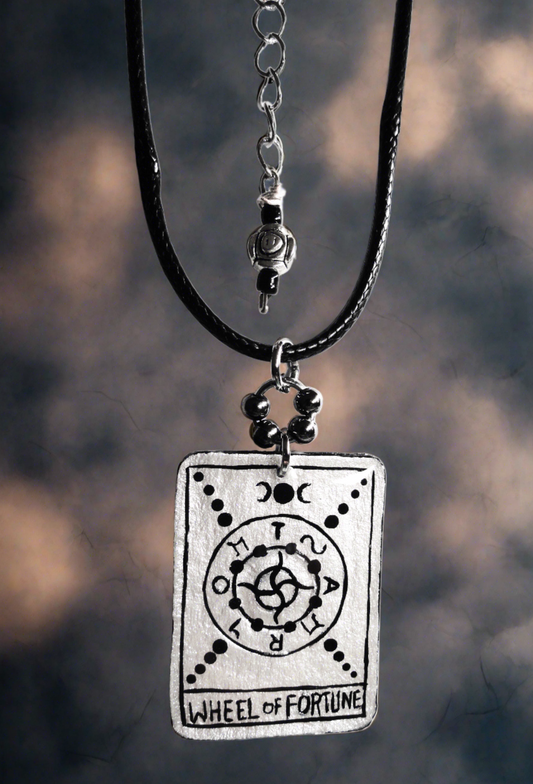 Hand-painted Fortune Tarot Card Necklace