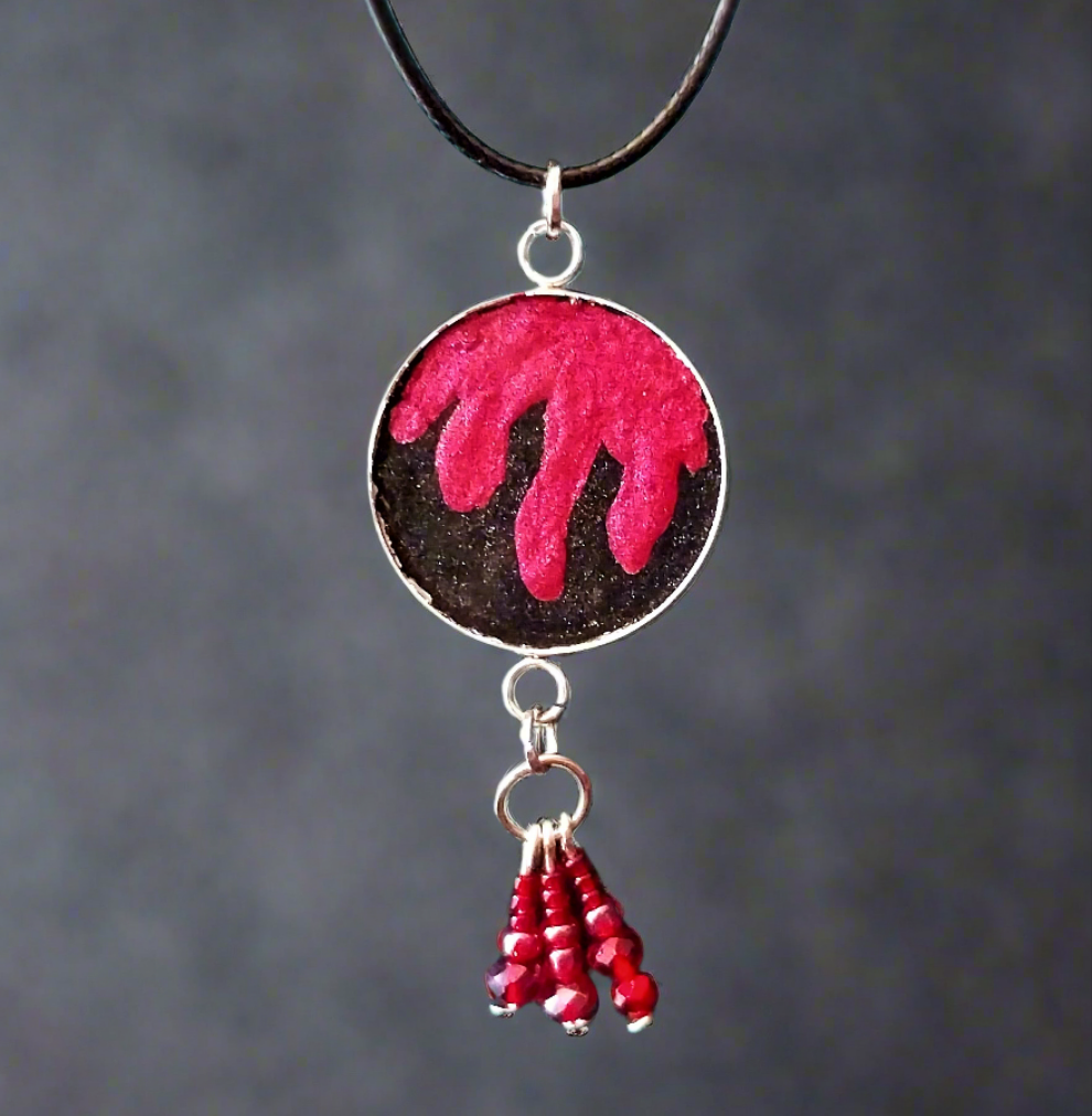 Hand-painted Vampire's Kiss Blood Necklace