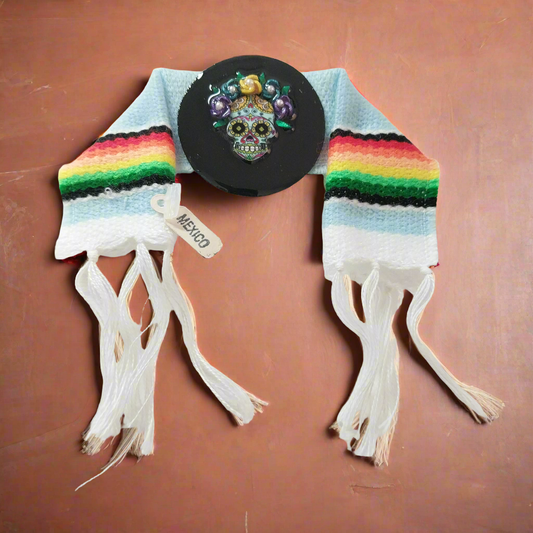 Handmade Sugar Skull With Serape Magnets In Multiple Styles