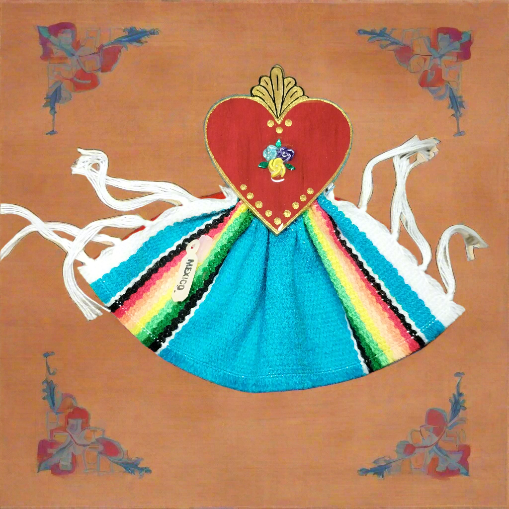 Handmade Milagros Heart With Serape Magnets in Multiple Styles