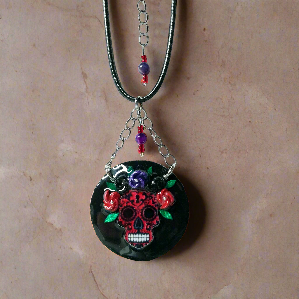 Madres Handmade Sugar Skull Necklace