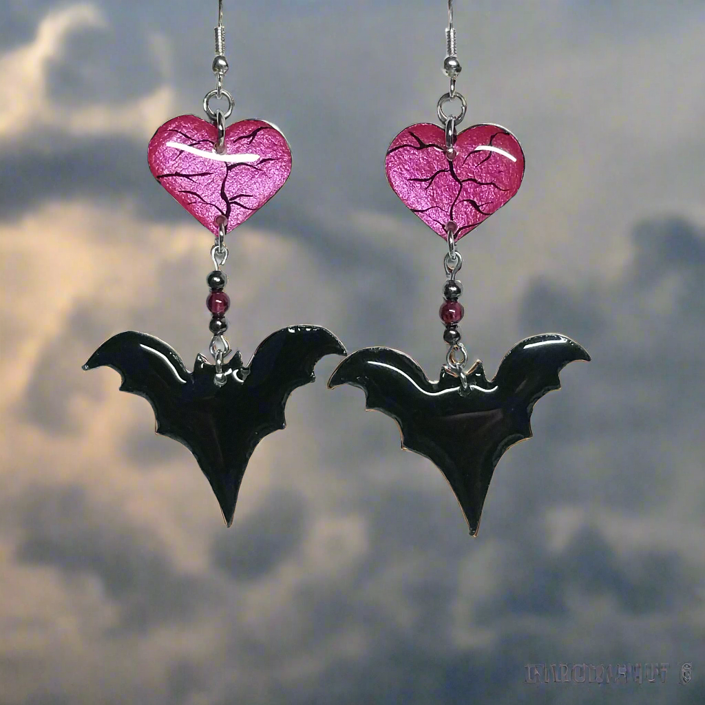 Handmade Bat Romance Earrings