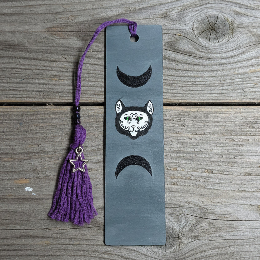 Handmade Muertos Cat Bookmark