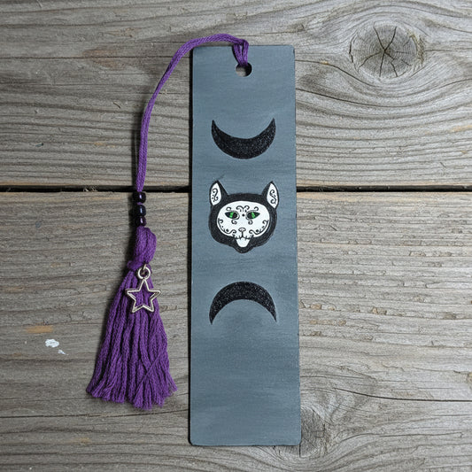 Handmade Muertos Cat Bookmark