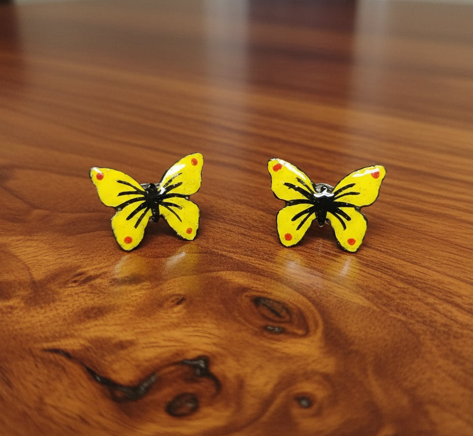 Yellow Butterfly Stud Earrings
