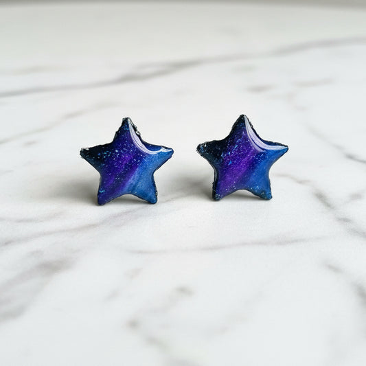 Handmade Galaxy Star Stud Earrings