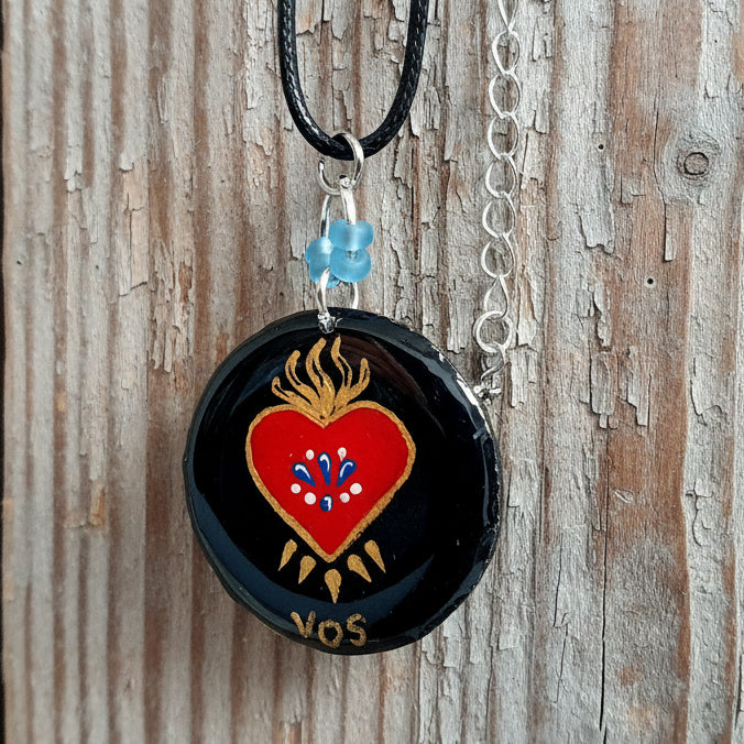Hand-painted Mi Gente Milagros Necklace