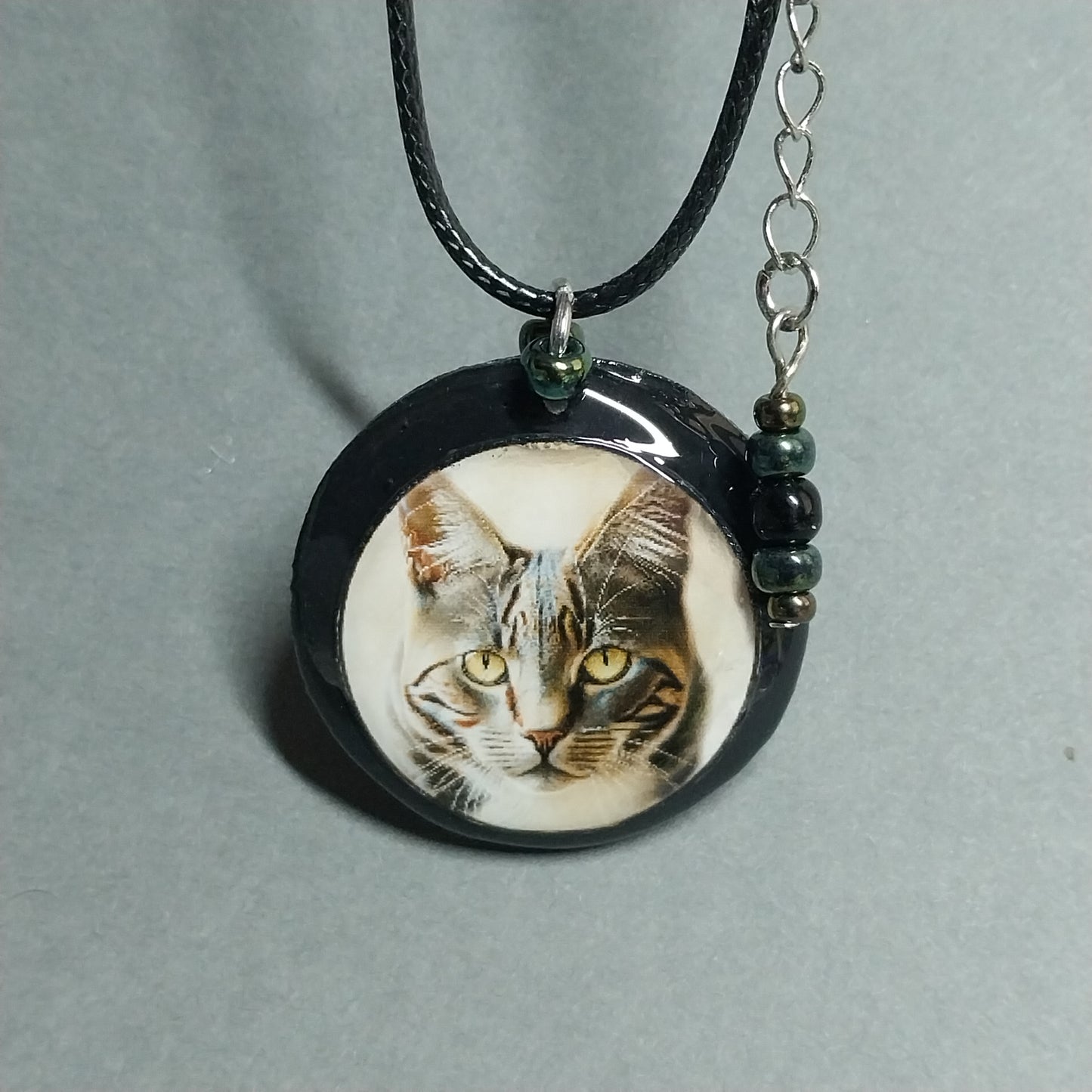 Handmade Koba Rescue Cat Digital Art Necklace
