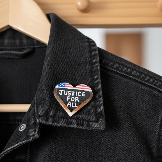 Handmade Justice For All Brooch Pin