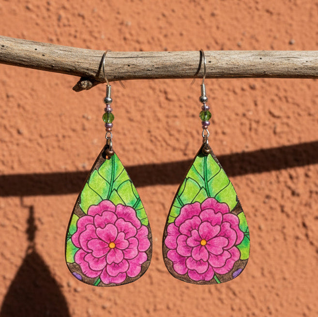 Flora Handmade Earrings With Glass Beads